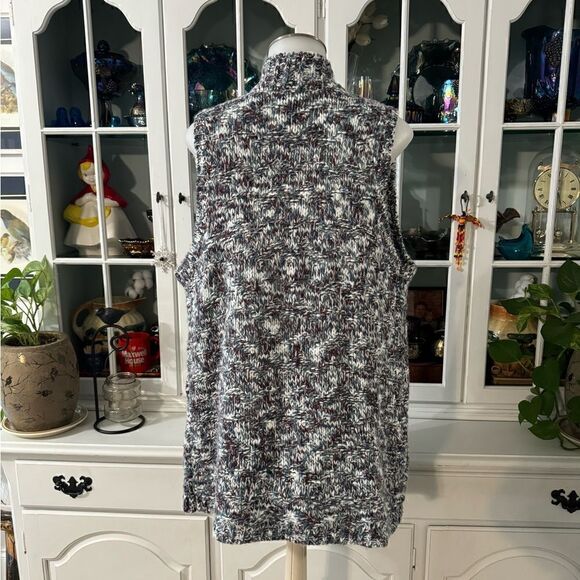 Chico’s Sleeveless Soft Cardigan Blue Purple White Size Small - Picture 5 of 9